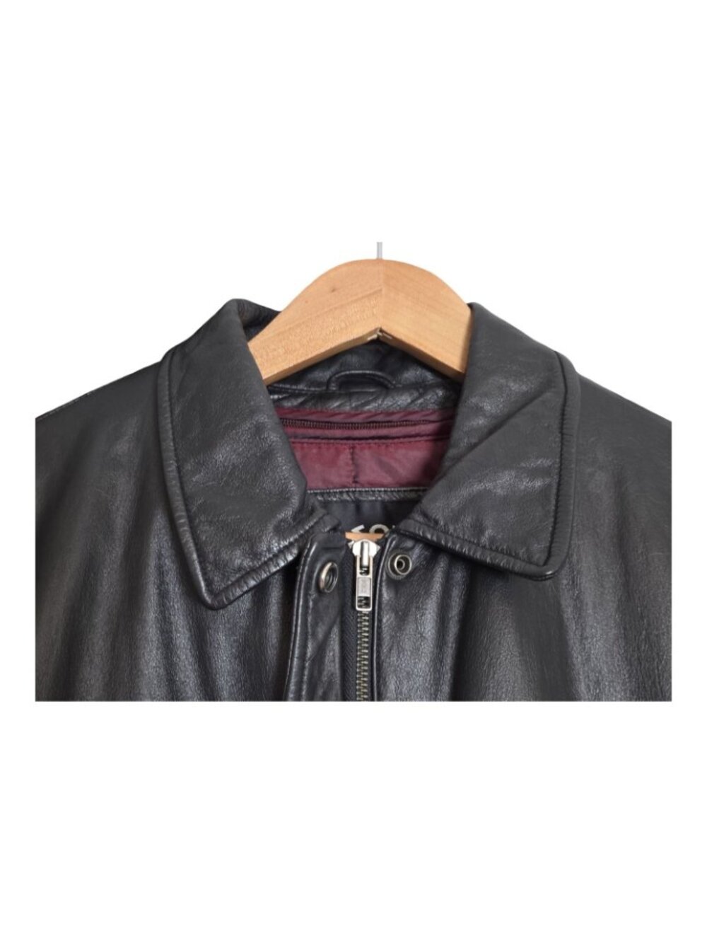 Women's - Wilson Black Leather Zip Up Jacket, Size Large - Picture 3 of 10